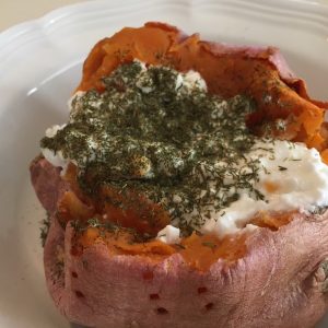 Sweet Potato with Cottage Cheese & Dill