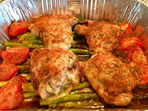 Roasted Chicken, Asparagus & Tomato