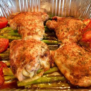 Roasted Chicken, Asparagus & Tomato